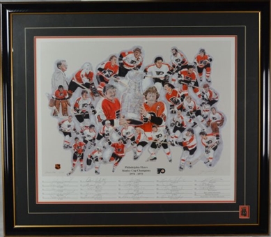 Dave Schultz Flyers Back to Back Stanley Cup Champs Team Signed Litho 15/125 (23 Signatures)
